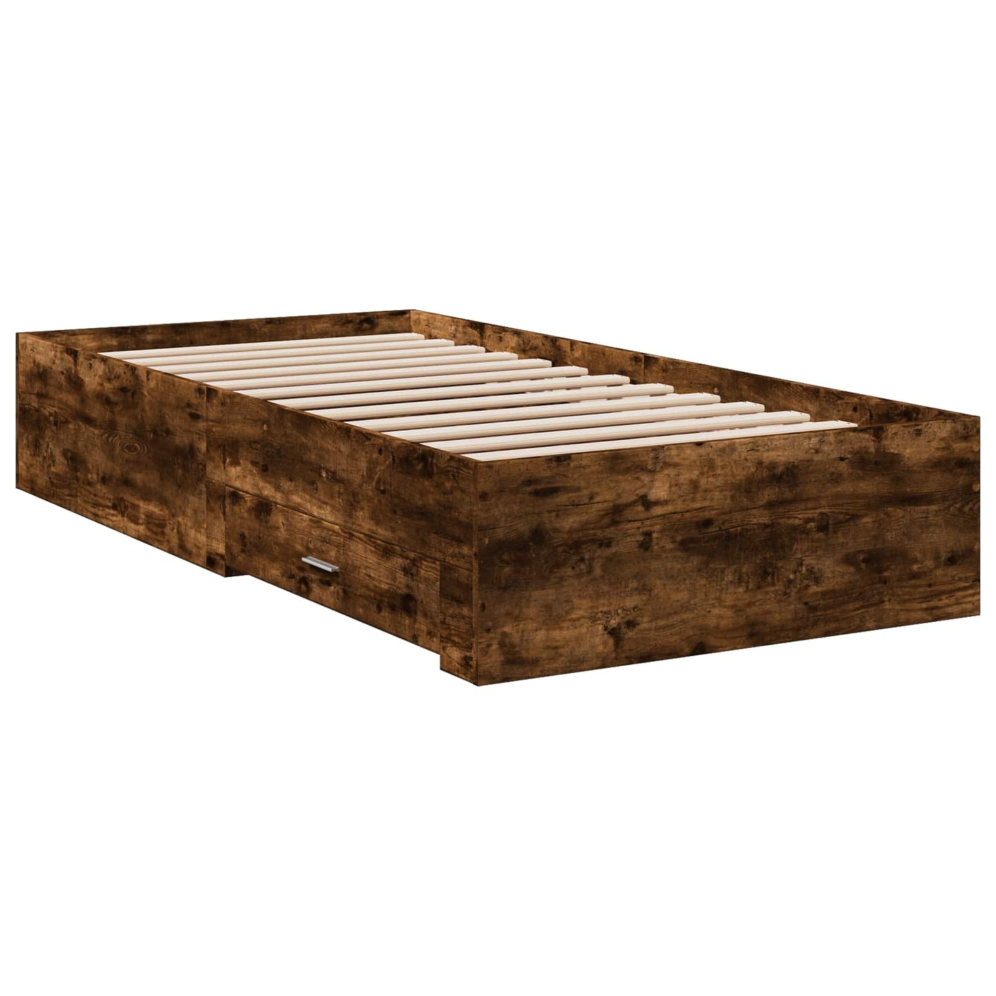 vidaXL Bed Frame with Storage Smoked Oak 80 x 200 cm Engineered Wood
