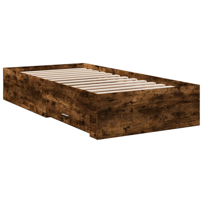 vidaXL Bed Frame with Storage Smoked Oak 80 x 200 cm Engineered Wood