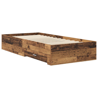vidaXL Bed Frame with Storage Old Wood 80 x 200 cm Engineered Wood