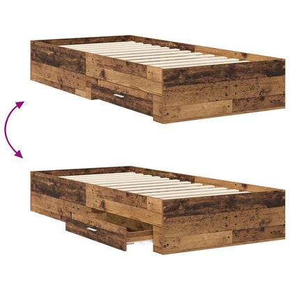 vidaXL Bed Frame with Storage Old Wood 80 x 200 cm Engineered Wood