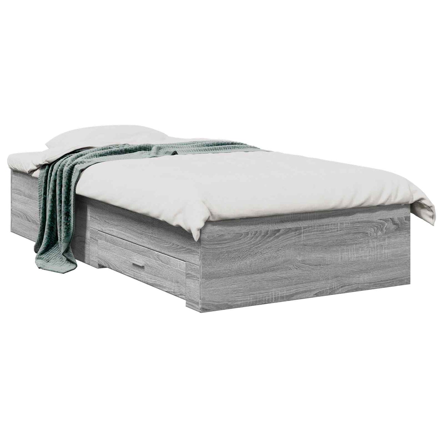 vidaXL Bed Frame with Storage Grey Sonoma 80 x 200 cm Engineered Wood