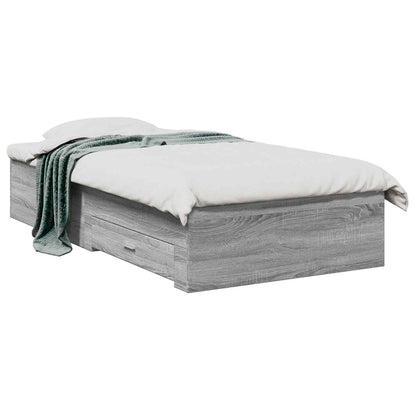 vidaXL Bed Frame with Storage Grey Sonoma 80 x 200 cm Engineered Wood