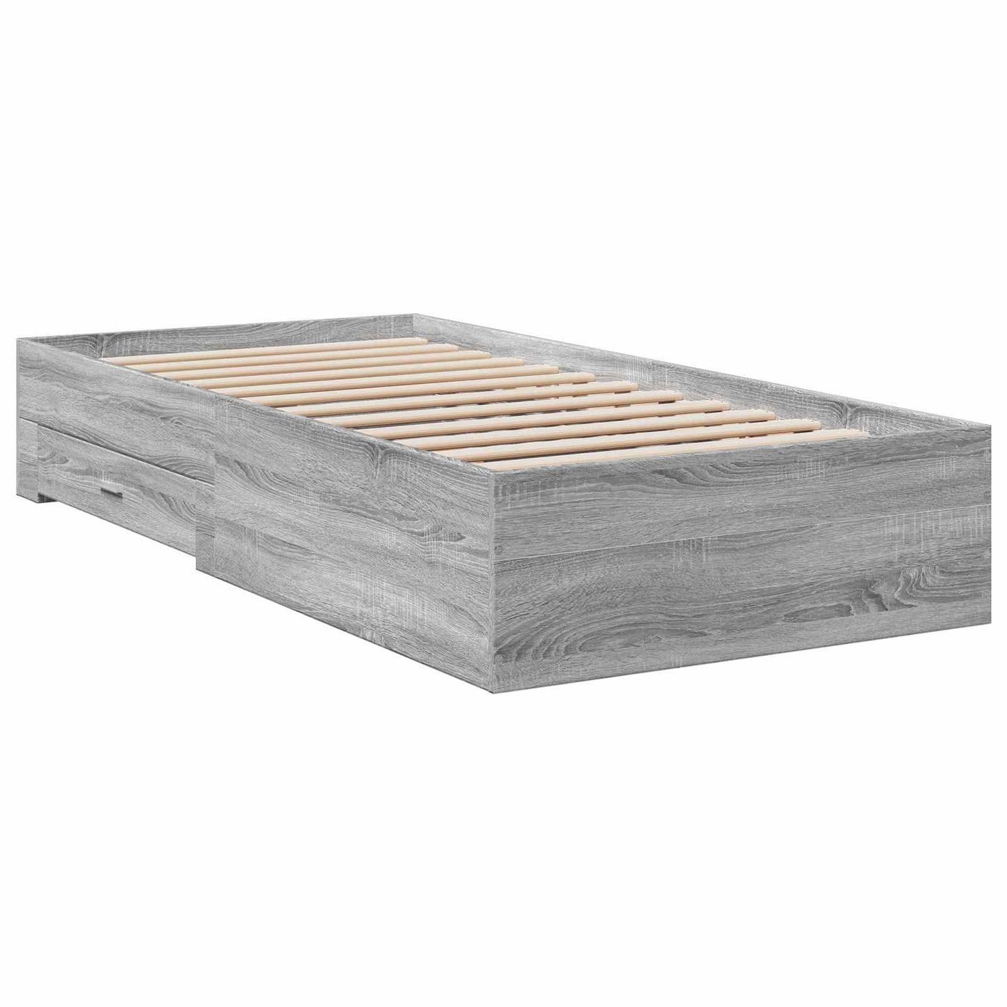 vidaXL Bed Frame with Storage Grey Sonoma 80 x 200 cm Engineered Wood