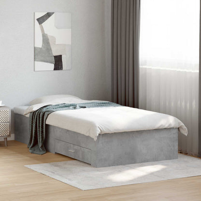 vidaXL Bed Frame with Storage Concrete Grey 80 x 200 cm