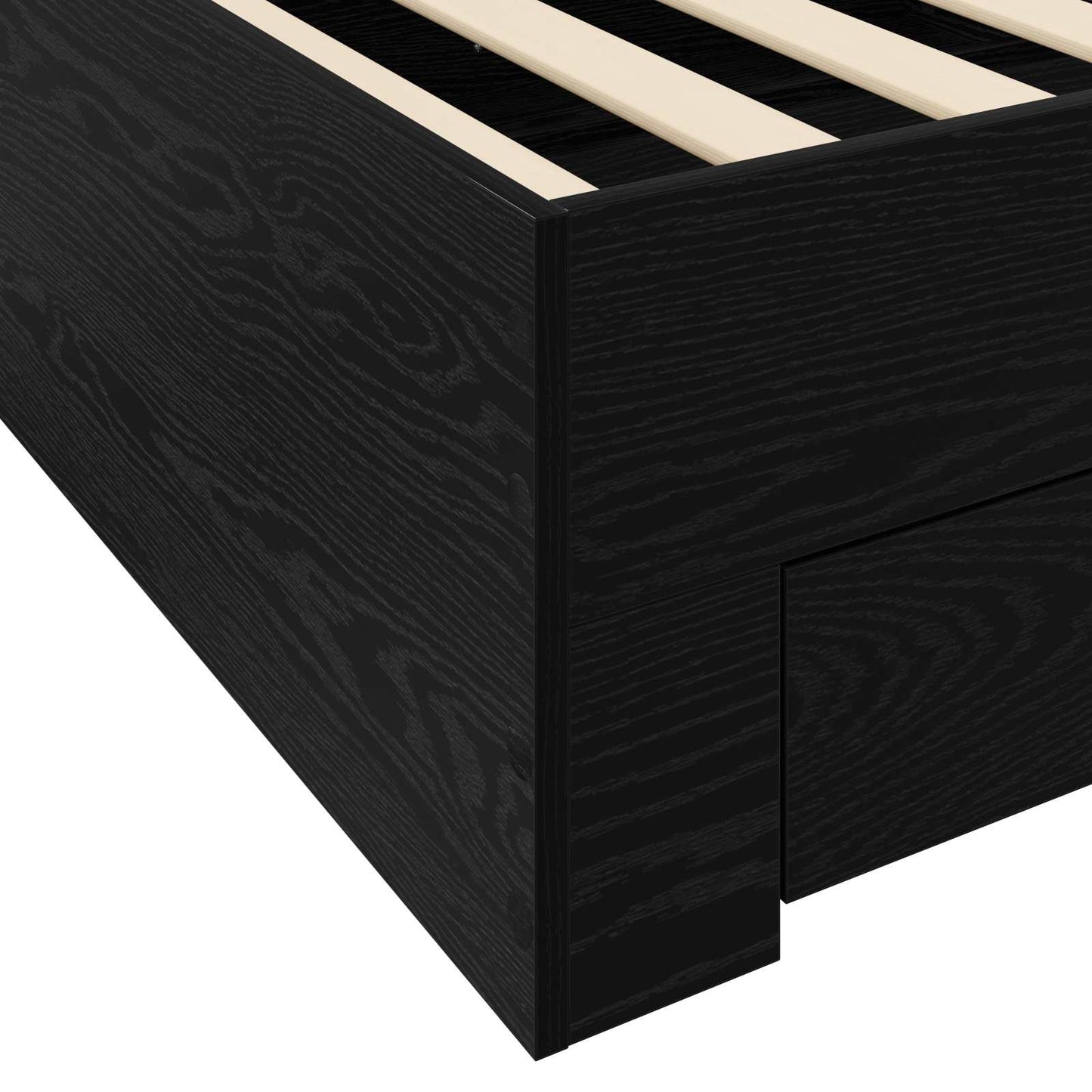 vidaXL Bed Frame with Storage Black Oak 80 x 200 cm Engineered Wood