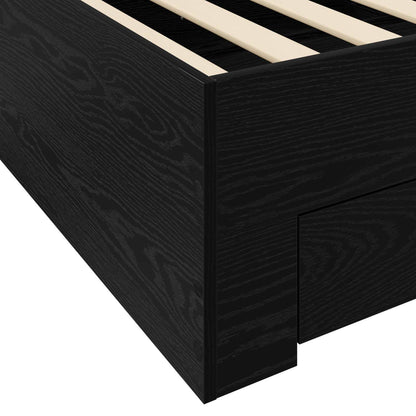 vidaXL Bed Frame with Storage Black Oak 80 x 200 cm Engineered Wood