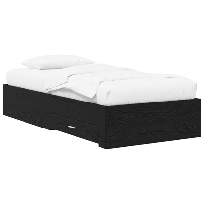 vidaXL Bed Frame with Storage Black Oak 80 x 200 cm Engineered Wood