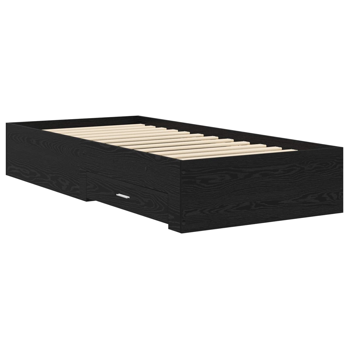 vidaXL Bed Frame with Storage Black Oak 80 x 200 cm Engineered Wood