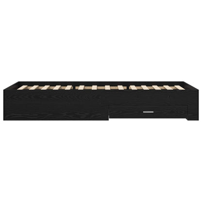 vidaXL Bed Frame with Storage Black Oak 80 x 200 cm Engineered Wood