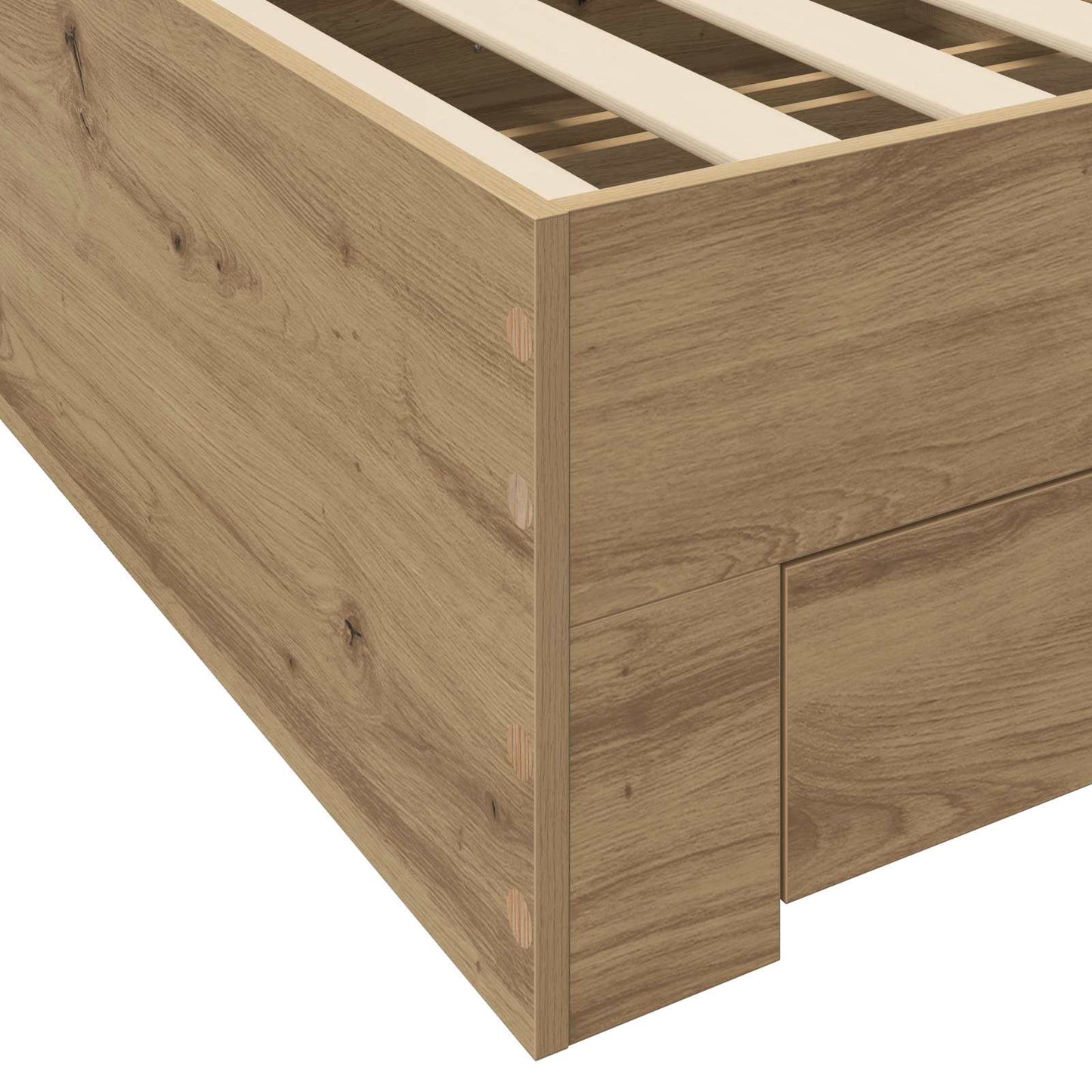 vidaXL Bed Frame with Storage Artisian Oak 80 x 200 cm Engineered Wood