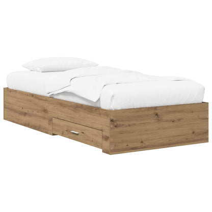 vidaXL Bed Frame with Storage Artisian Oak 80 x 200 cm Engineered Wood