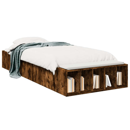 vidaXL Bed Frame with Storage Smoked Oak 80 x 200 cm Engineered Wood