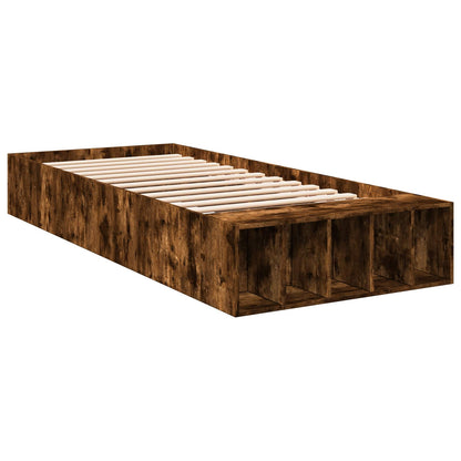 vidaXL Bed Frame with Storage Smoked Oak 80 x 200 cm Engineered Wood
