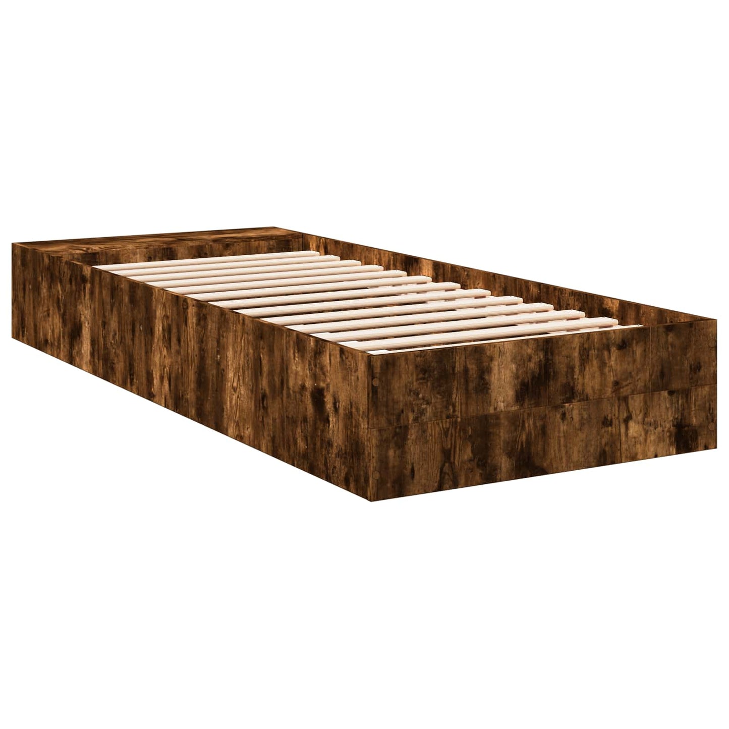 vidaXL Bed Frame with Storage Smoked Oak 80 x 200 cm Engineered Wood