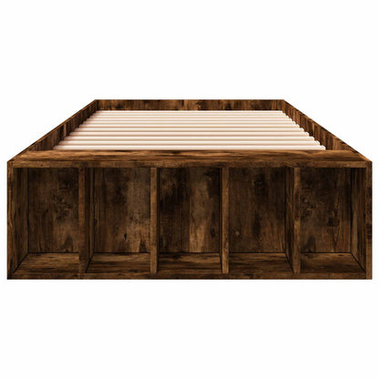 vidaXL Bed Frame with Storage Smoked Oak 80 x 200 cm Engineered Wood