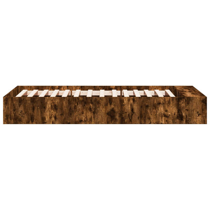vidaXL Bed Frame with Storage Smoked Oak 80 x 200 cm Engineered Wood