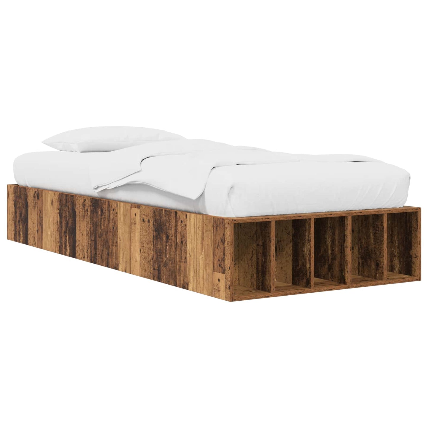 vidaXL Bed Frame with Storage Old Wood 80 x 200 cm Engineered Wood