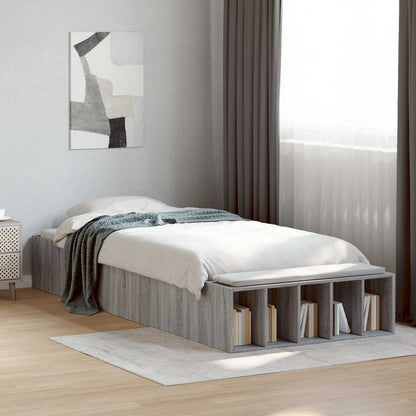 vidaXL Bed Frame with Storage Grey Sonoma 80 x 200 cm Engineered Wood