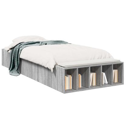vidaXL Bed Frame with Storage Grey Sonoma 80 x 200 cm Engineered Wood