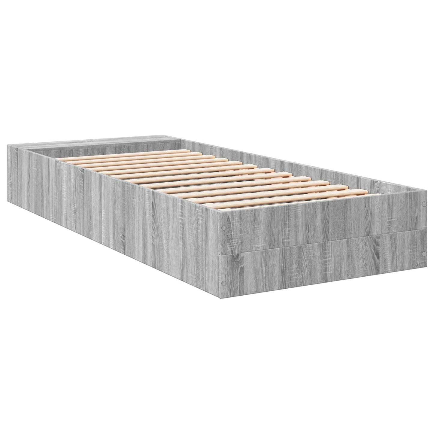 vidaXL Bed Frame with Storage Grey Sonoma 80 x 200 cm Engineered Wood