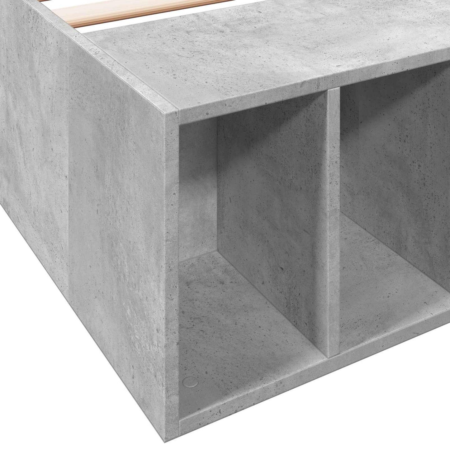 vidaXL Bed Frame with Storage with Shelf Concrete Grey 80 x 200 cm