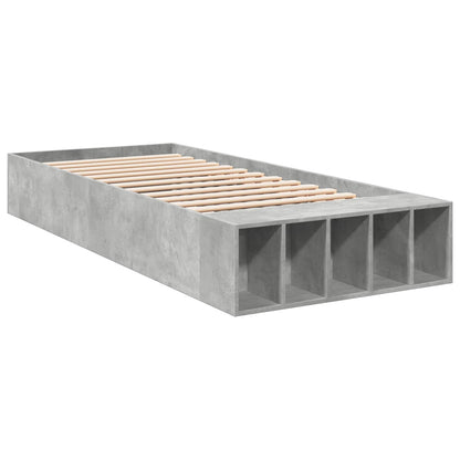 vidaXL Bed Frame with Storage with Shelf Concrete Grey 80 x 200 cm