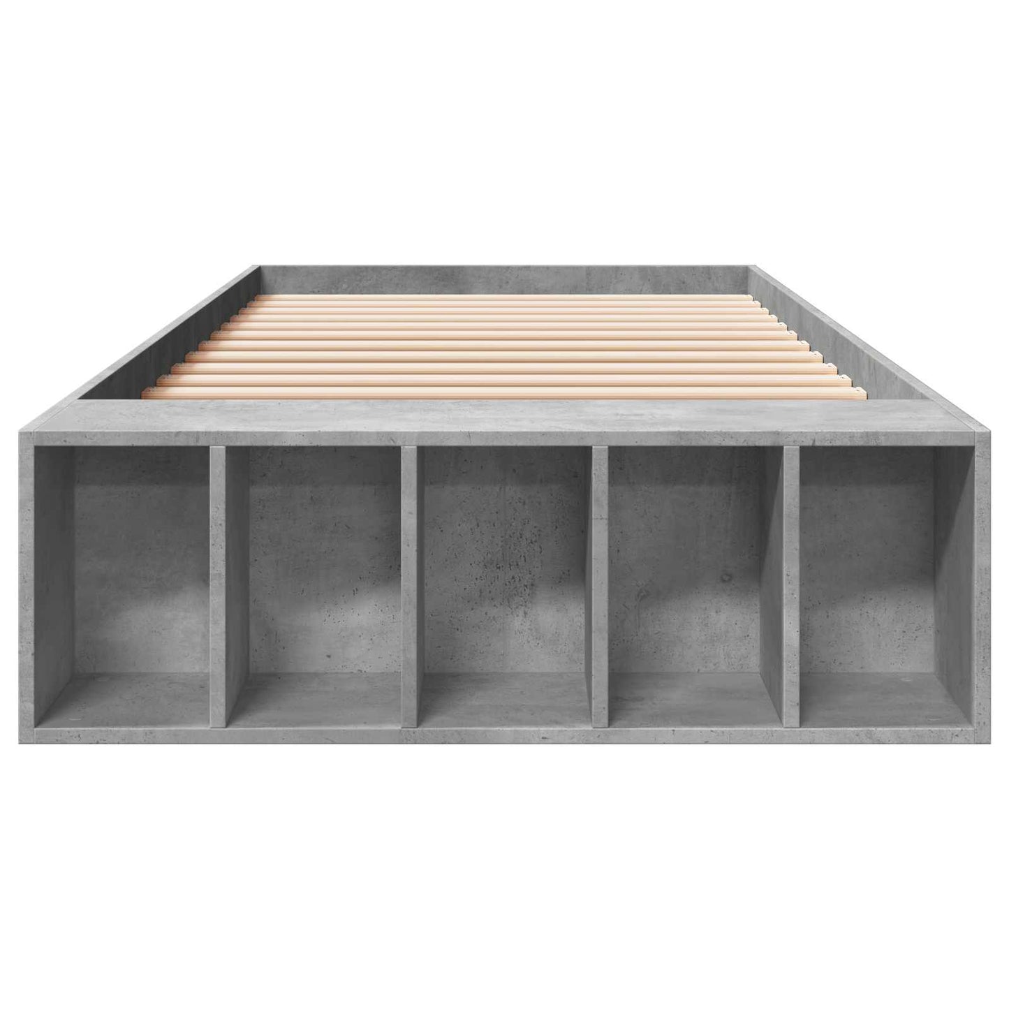 vidaXL Bed Frame with Storage with Shelf Concrete Grey 80 x 200 cm