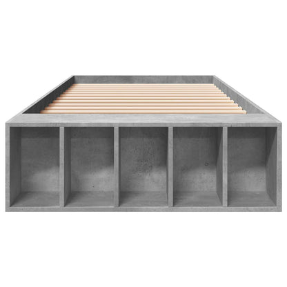 vidaXL Bed Frame with Storage with Shelf Concrete Grey 80 x 200 cm