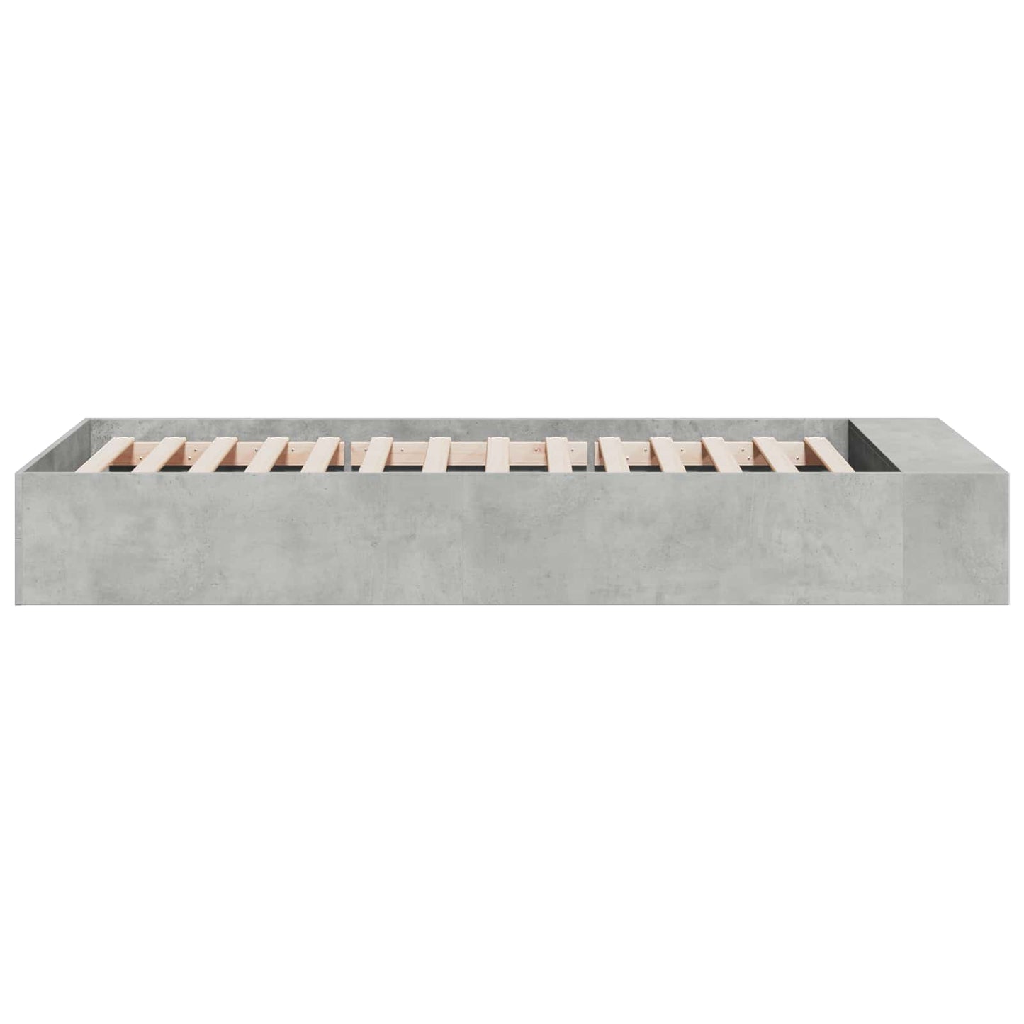 vidaXL Bed Frame with Storage with Shelf Concrete Grey 80 x 200 cm