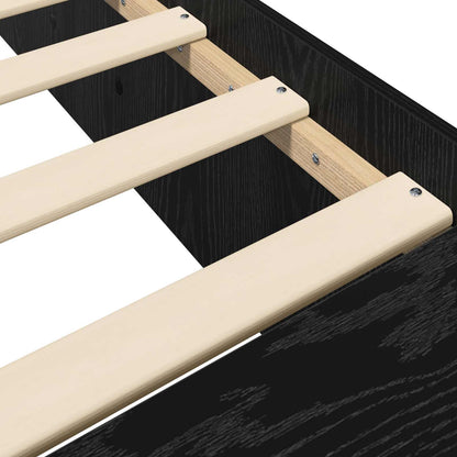 vidaXL Bed Frame with Storage Black Oak 80 x 200 cm Engineered Wood