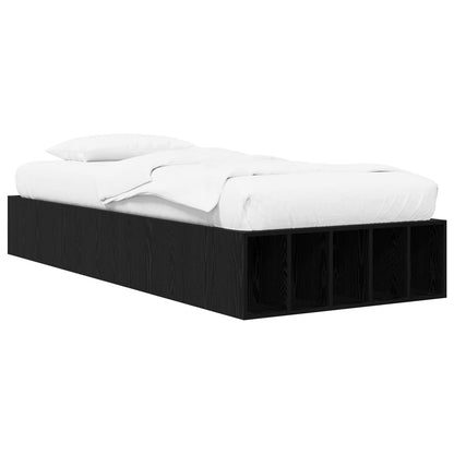 vidaXL Bed Frame with Storage Black Oak 80 x 200 cm Engineered Wood