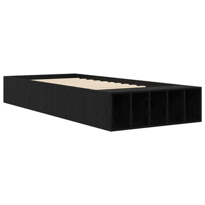 vidaXL Bed Frame with Storage Black Oak 80 x 200 cm Engineered Wood