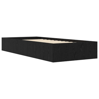 vidaXL Bed Frame with Storage Black Oak 80 x 200 cm Engineered Wood