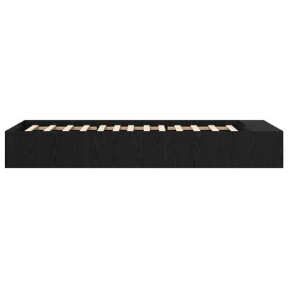vidaXL Bed Frame with Storage Black Oak 80 x 200 cm Engineered Wood
