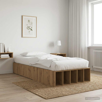 vidaXL Bed Frame with Storage Artisian Oak 80 x 200 cm Engineered Wood