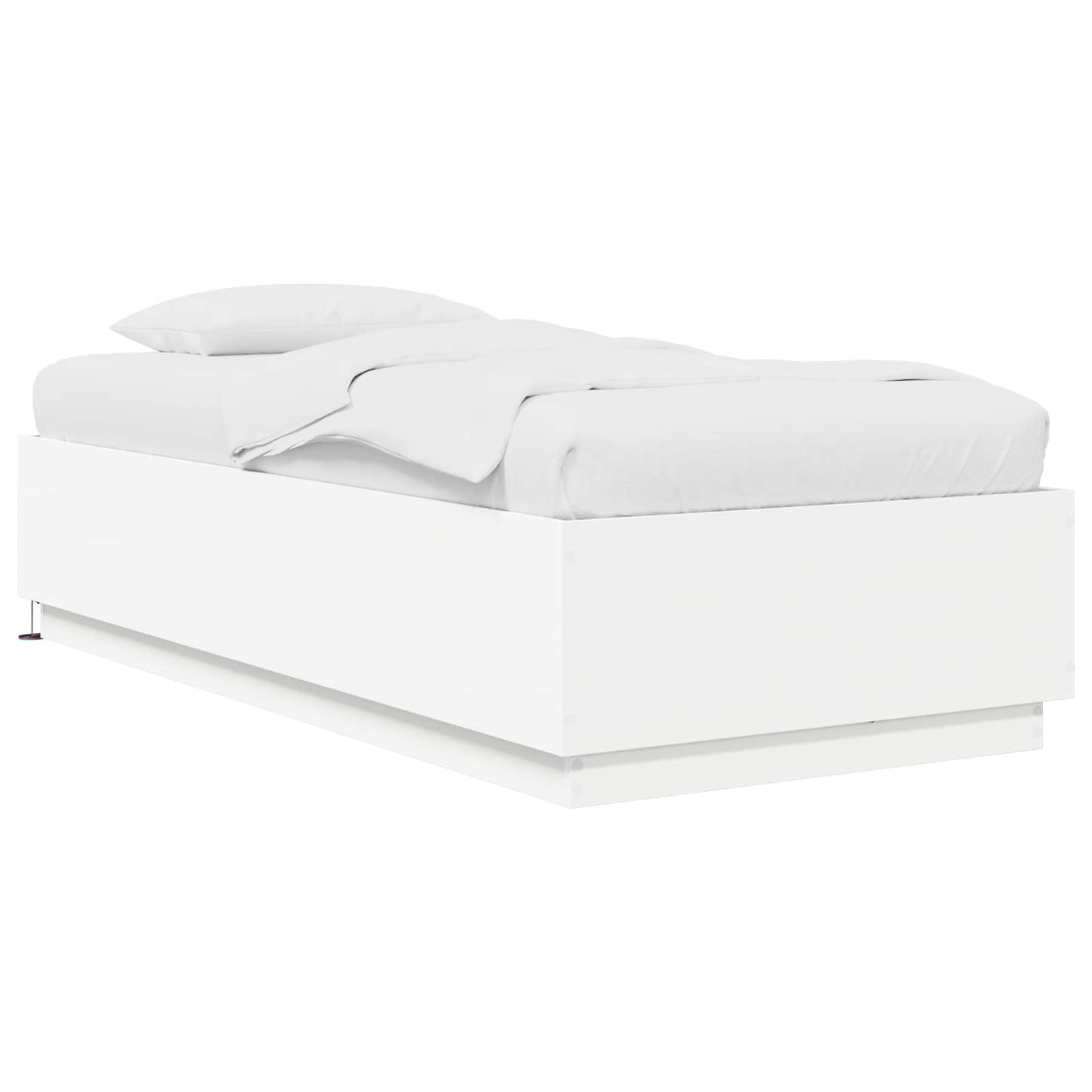 vidaXL Bed Frame with LED White 80 x 200 cm Engineered Wood