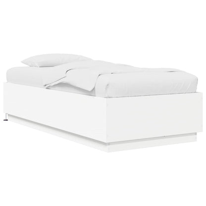 vidaXL Bed Frame with LED White 80 x 200 cm Engineered Wood