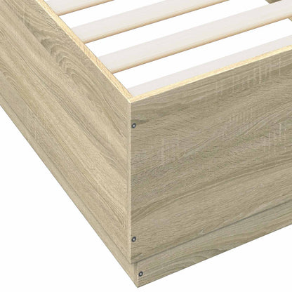 vidaXL Bed Frame with LED Sonoma Oak 80 x 200 cm Engineered Wood