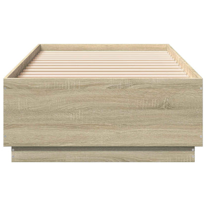 vidaXL Bed Frame with LED Sonoma Oak 80 x 200 cm Engineered Wood