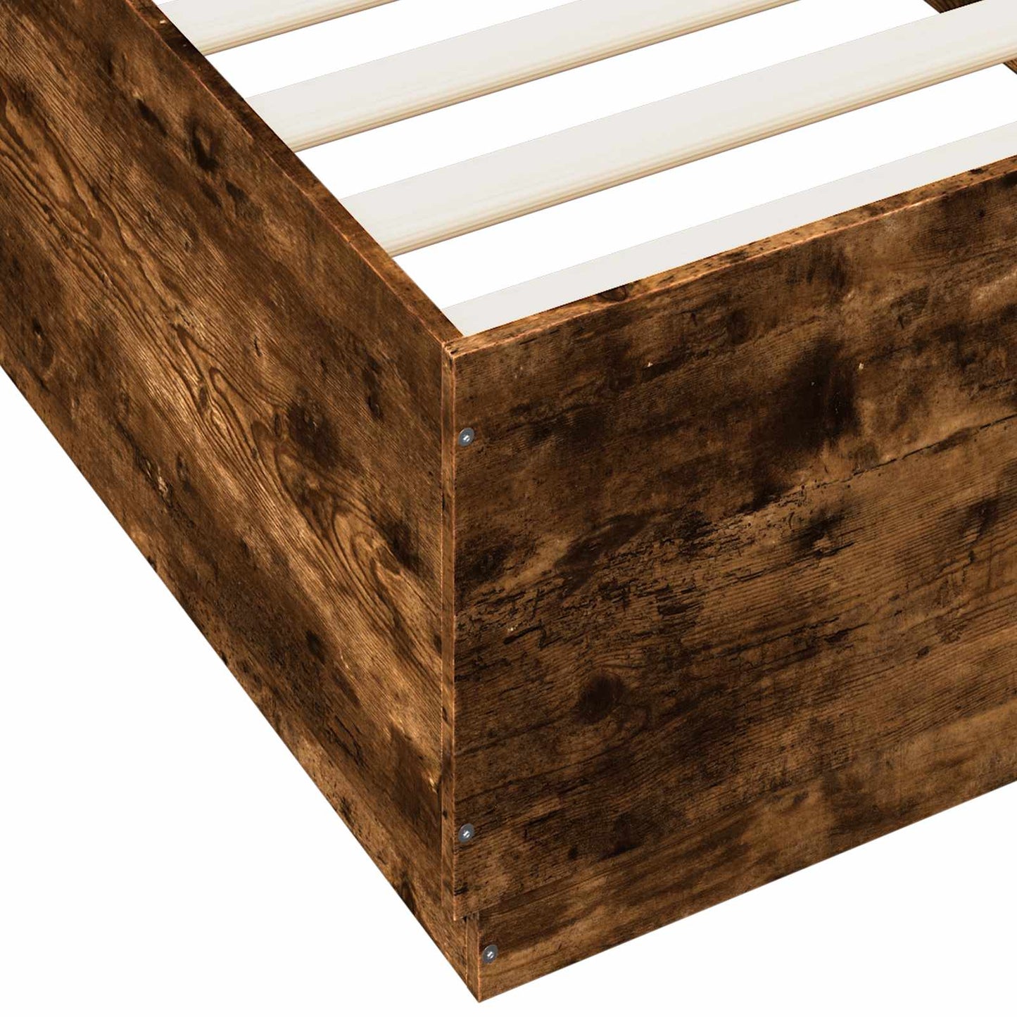vidaXL Bed Frame with LED Smoked Oak 80 x 200 cm Engineered Wood
