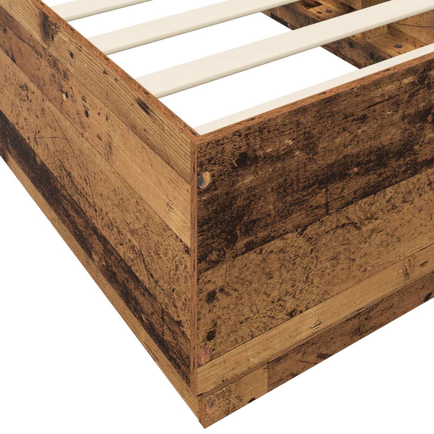 vidaXL Bed Frame with LED Old Wood 80 x 200 cm Engineered Wood