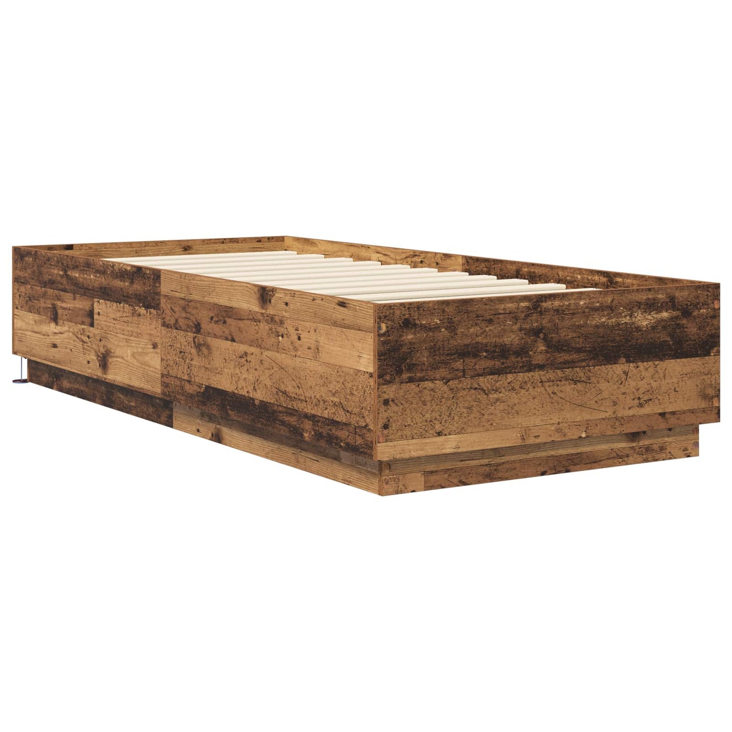vidaXL Bed Frame with LED Old Wood 80 x 200 cm Engineered Wood
