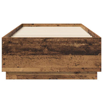 vidaXL Bed Frame with LED Old Wood 80 x 200 cm Engineered Wood