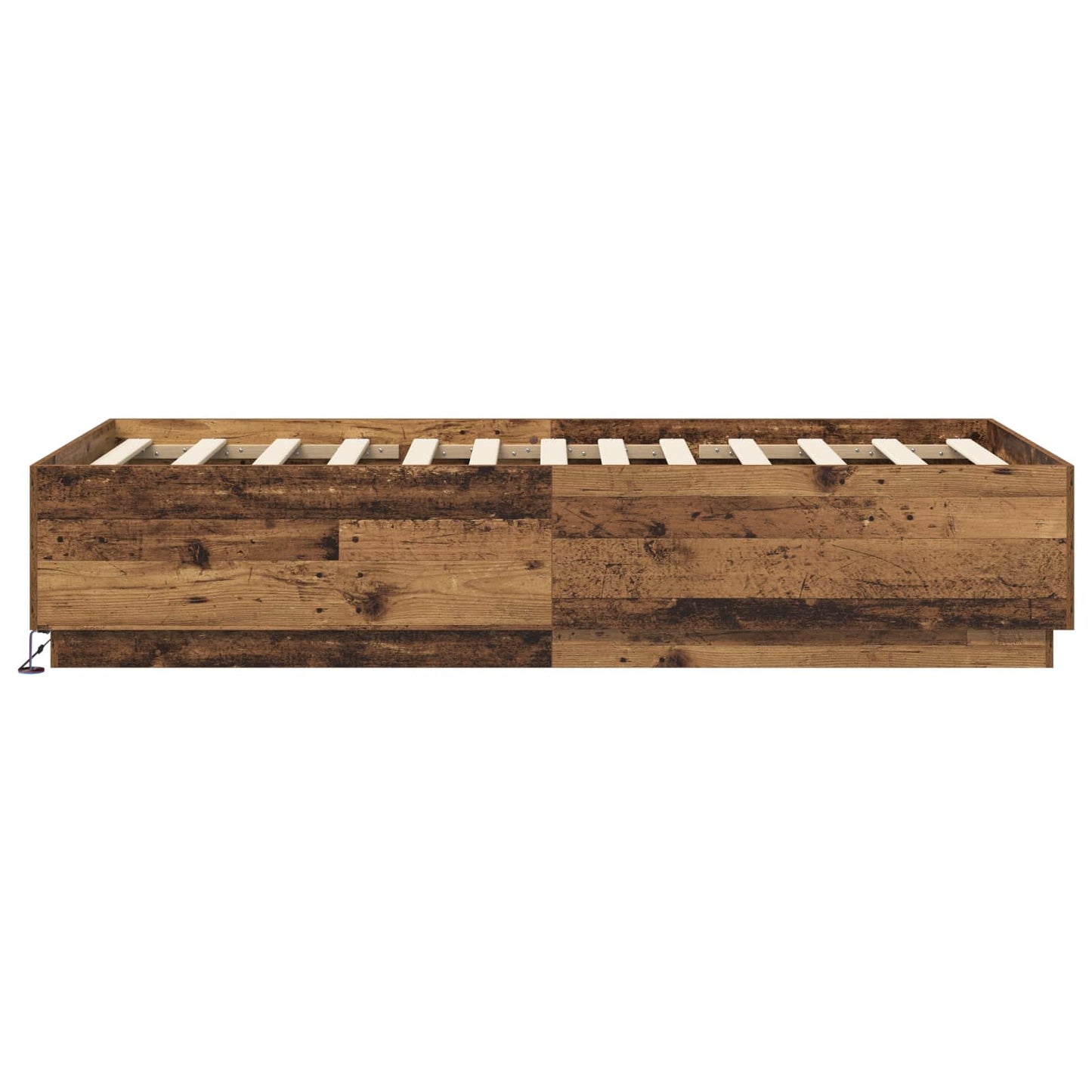 vidaXL Bed Frame with LED Old Wood 80 x 200 cm Engineered Wood