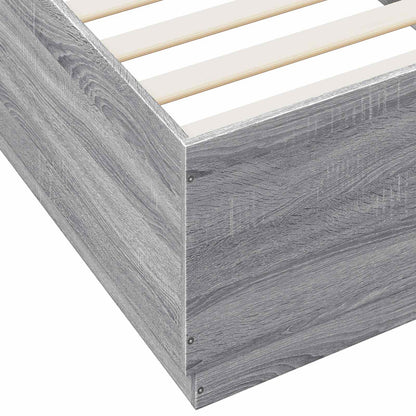 vidaXL Bed Frame with LED Grey Sonoma 80 x 200 cm Engineered Wood