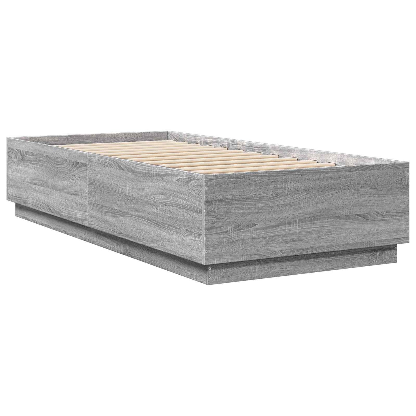 vidaXL Bed Frame with LED Grey Sonoma 80 x 200 cm Engineered Wood