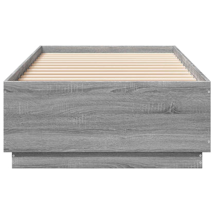 vidaXL Bed Frame with LED Grey Sonoma 80 x 200 cm Engineered Wood