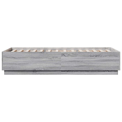 vidaXL Bed Frame with LED Grey Sonoma 80 x 200 cm Engineered Wood