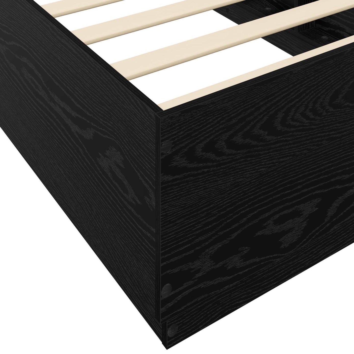 vidaXL Bed Frame with LED Black Oak 80 x 200 cm Engineered Wood
