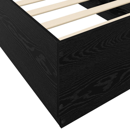 vidaXL Bed Frame with LED Black Oak 80 x 200 cm Engineered Wood